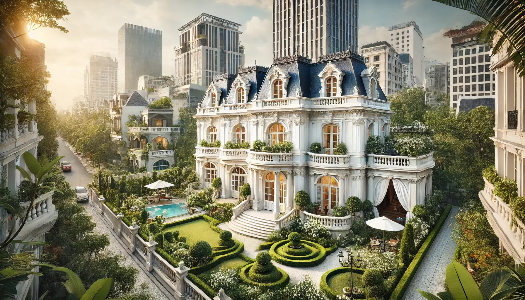 French Garden Villas in the heart of a major city