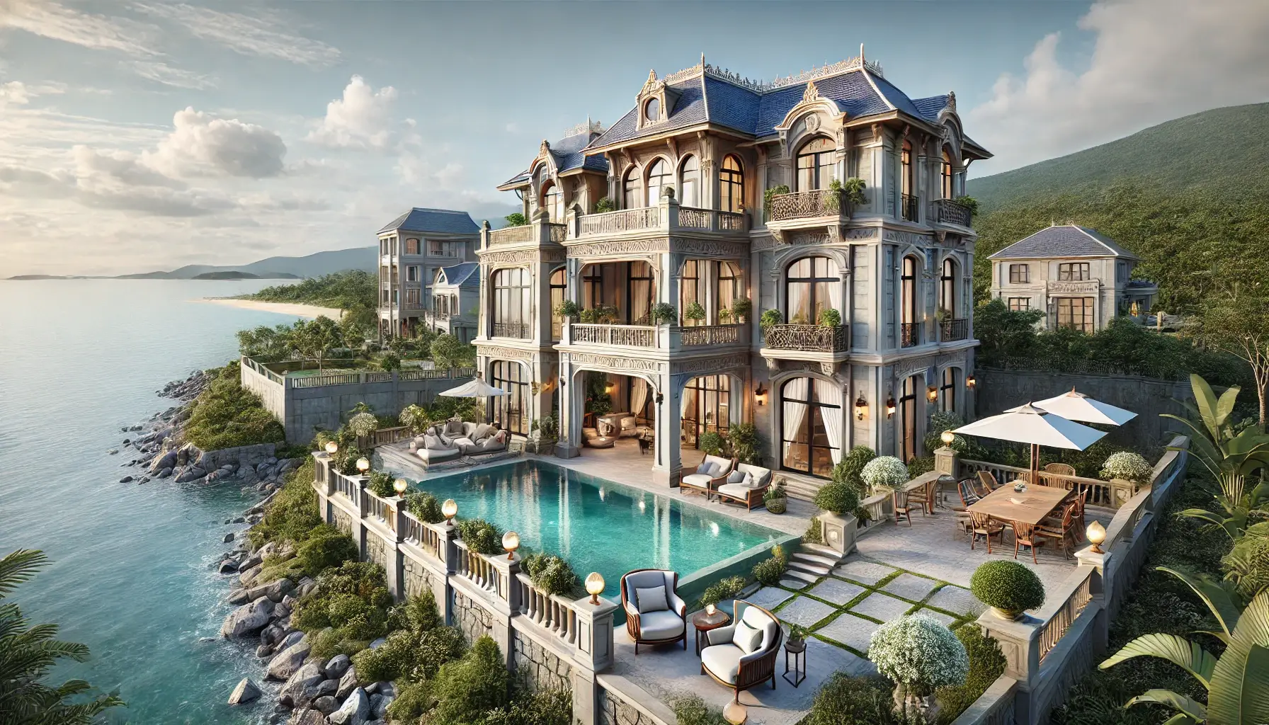 European-style seaside villa