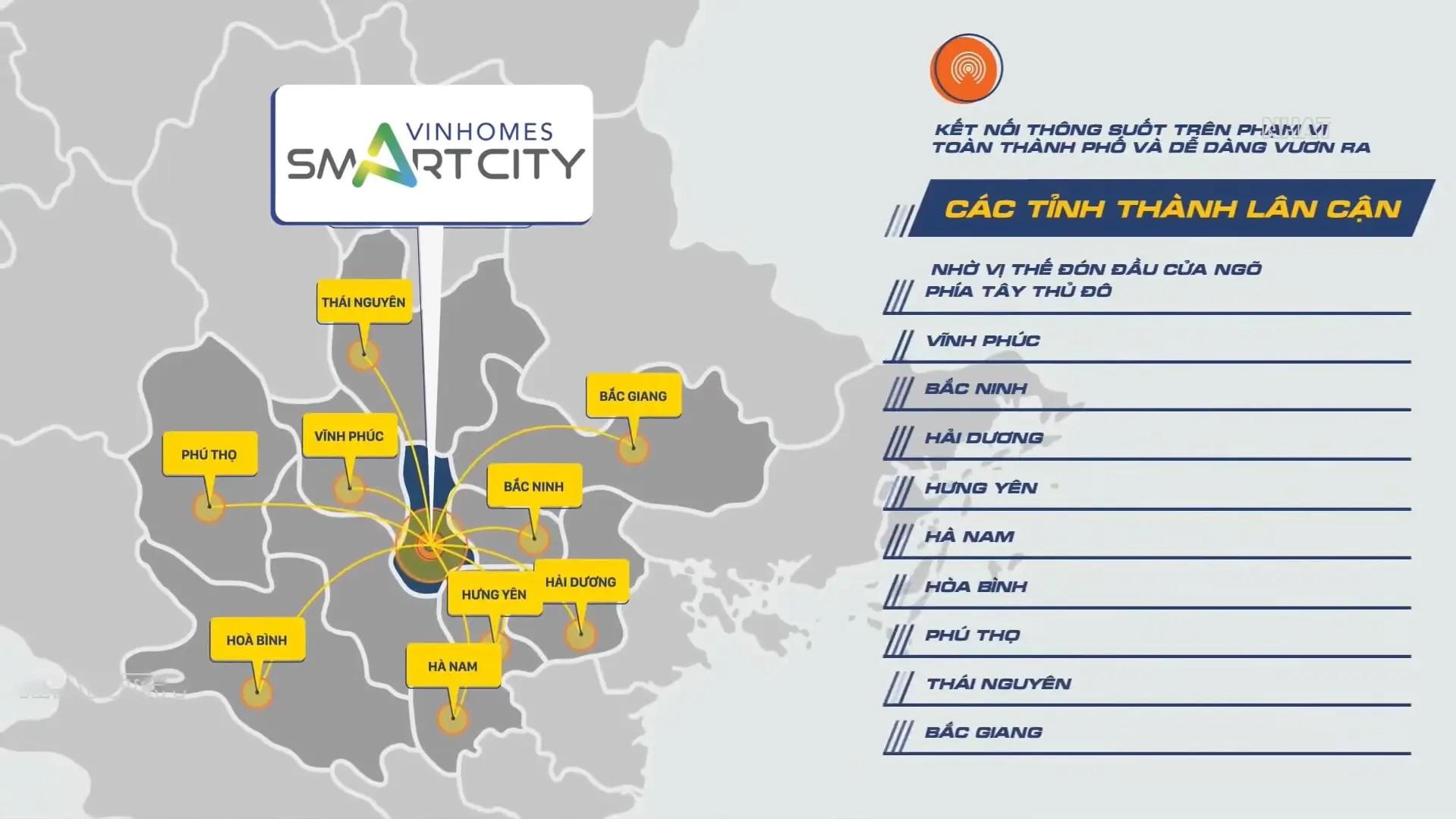 Tỉnh thành lân cận Vinhomes Smart City