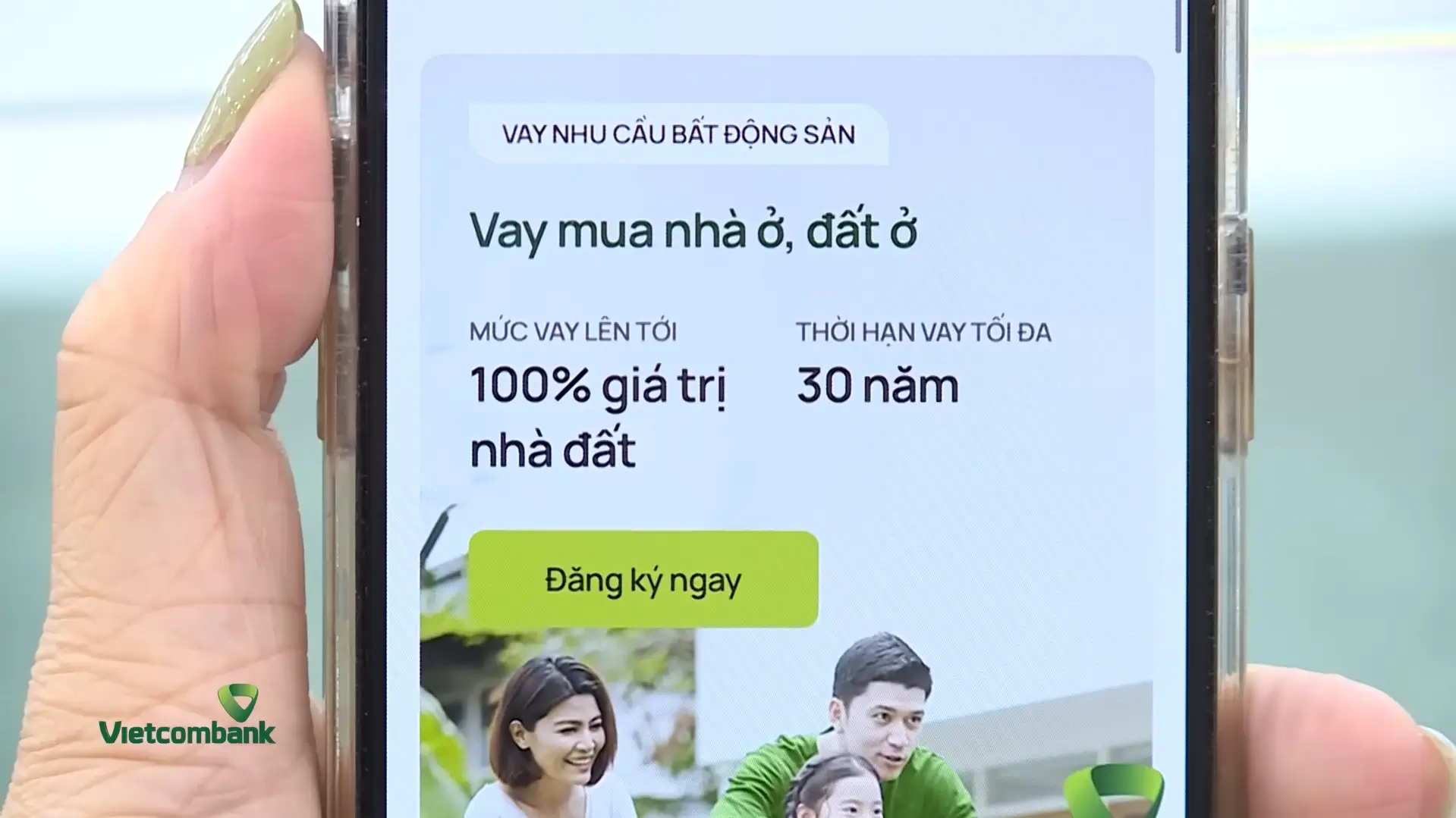 ứng dụng Vietcombank cho vay mua nhà